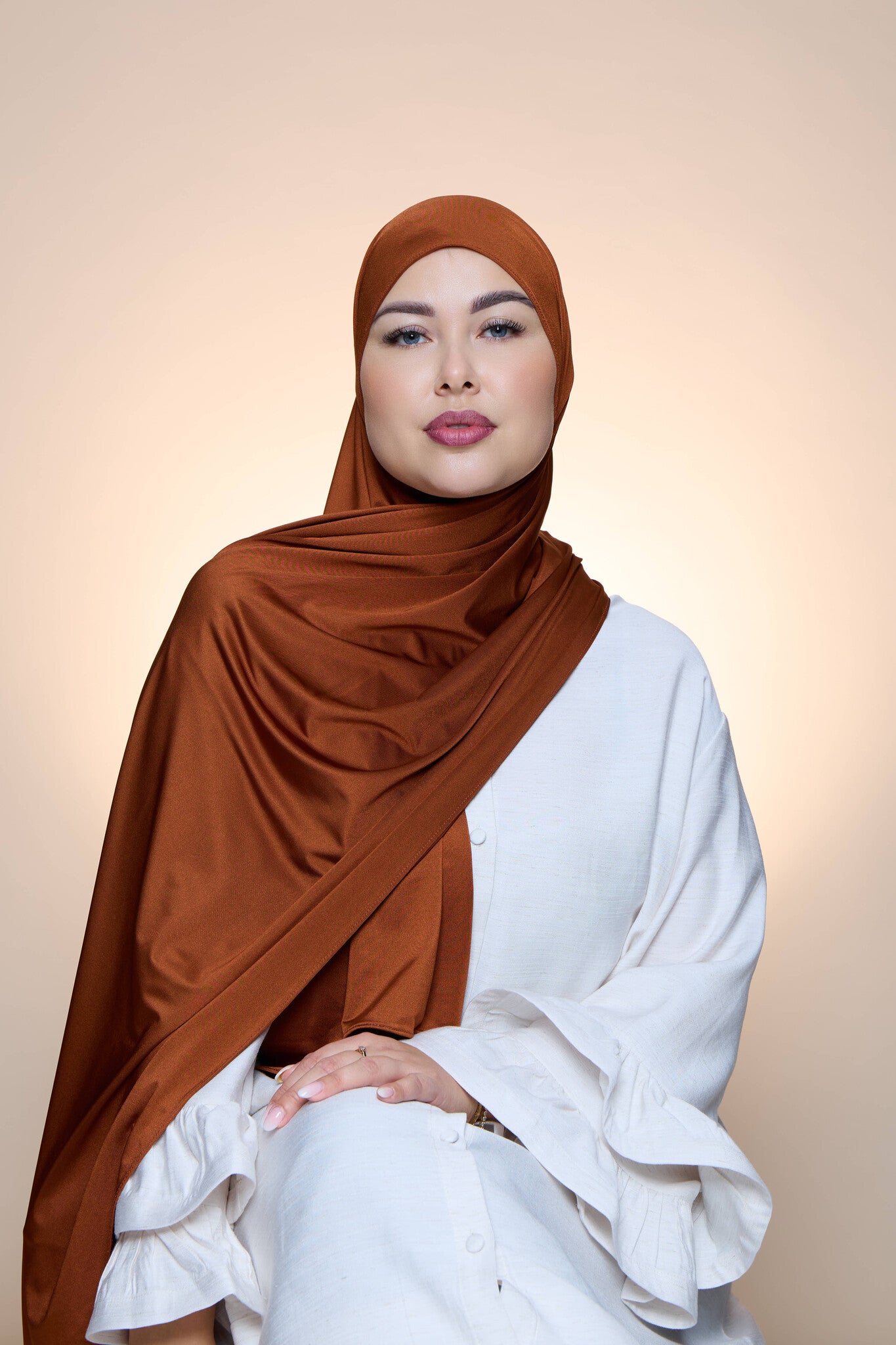 Hijab Premium Satin  Mae  Burnt Orange