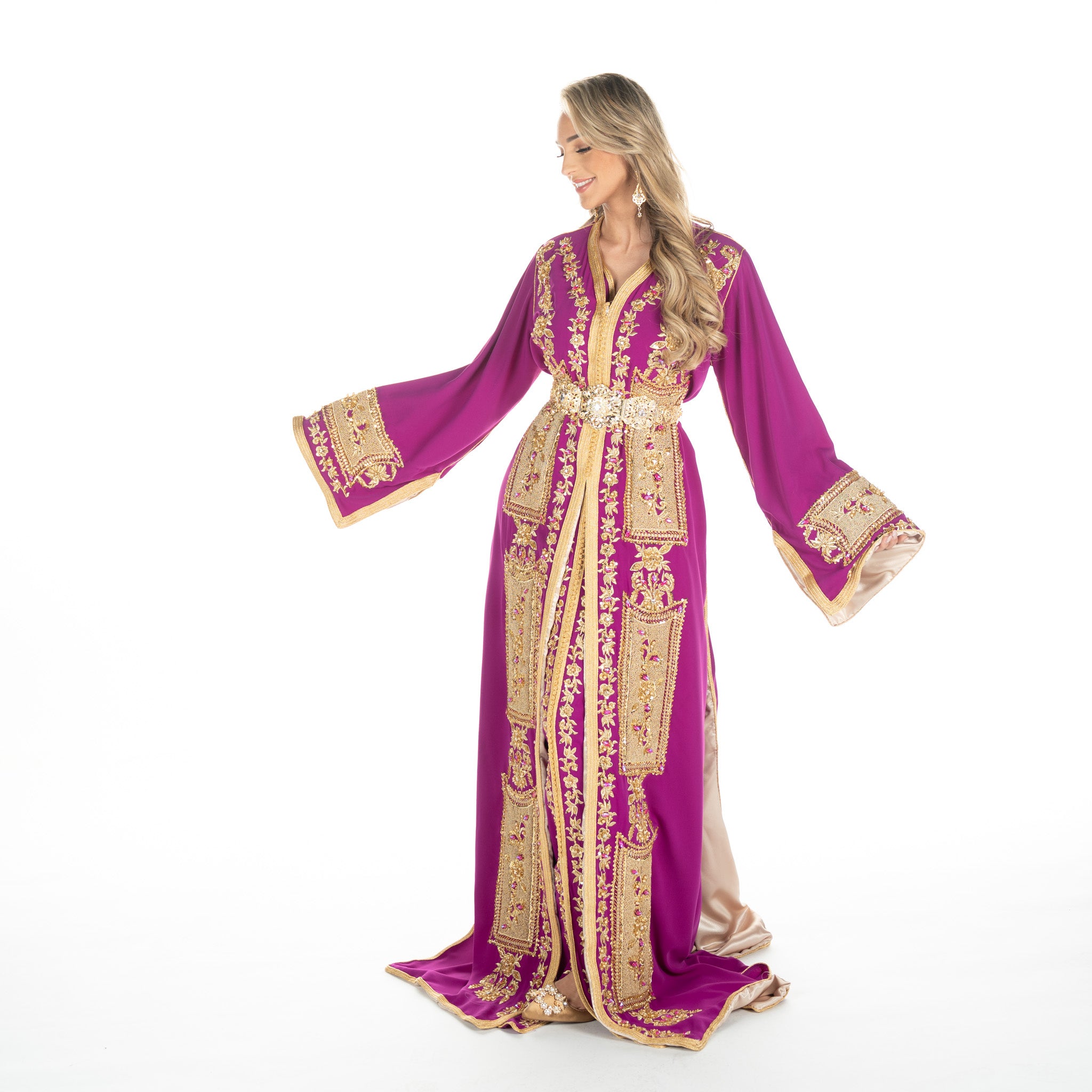 Exclusieve Caftan Levi  Magenta