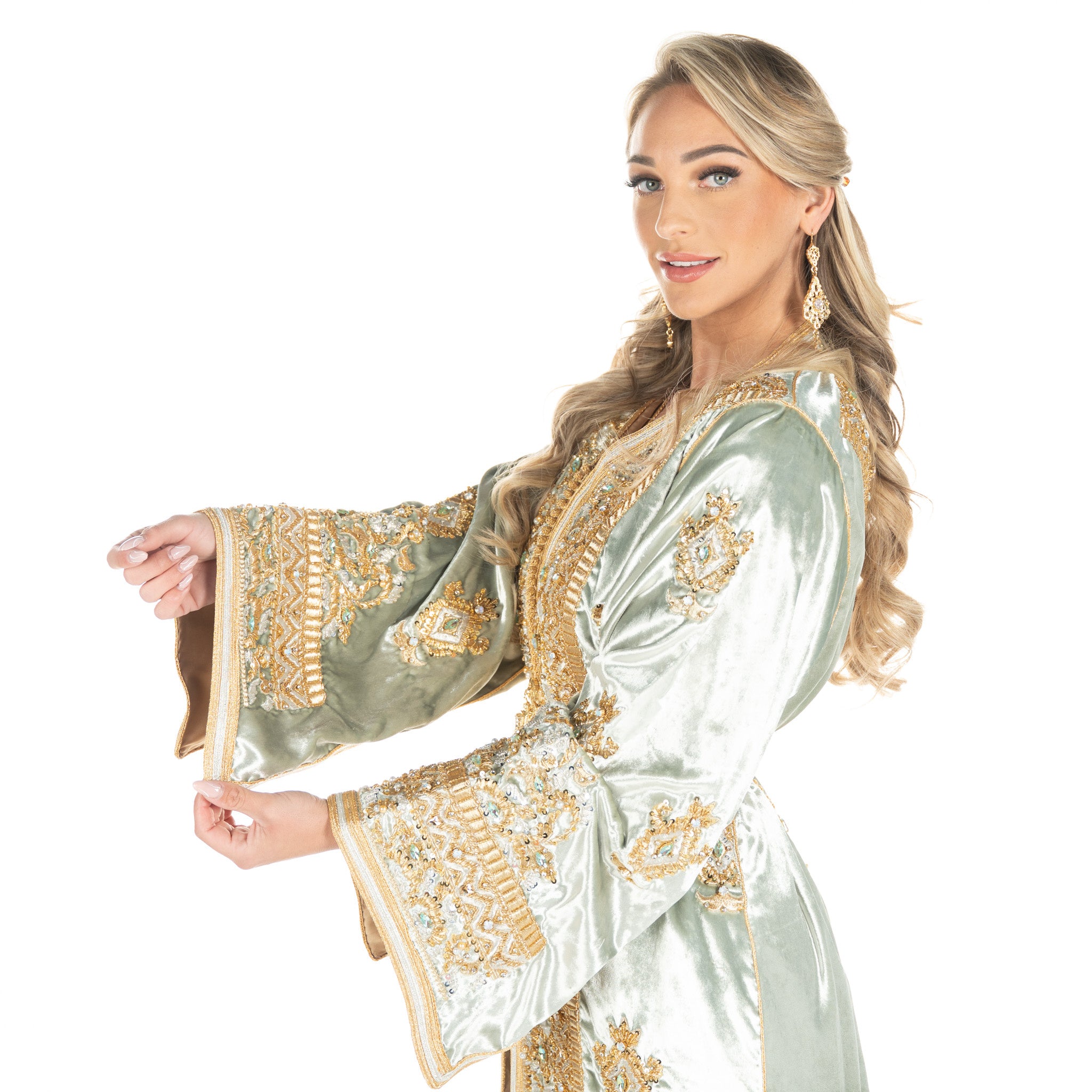 Exclusieve Caftan Aleena Mintgreen
