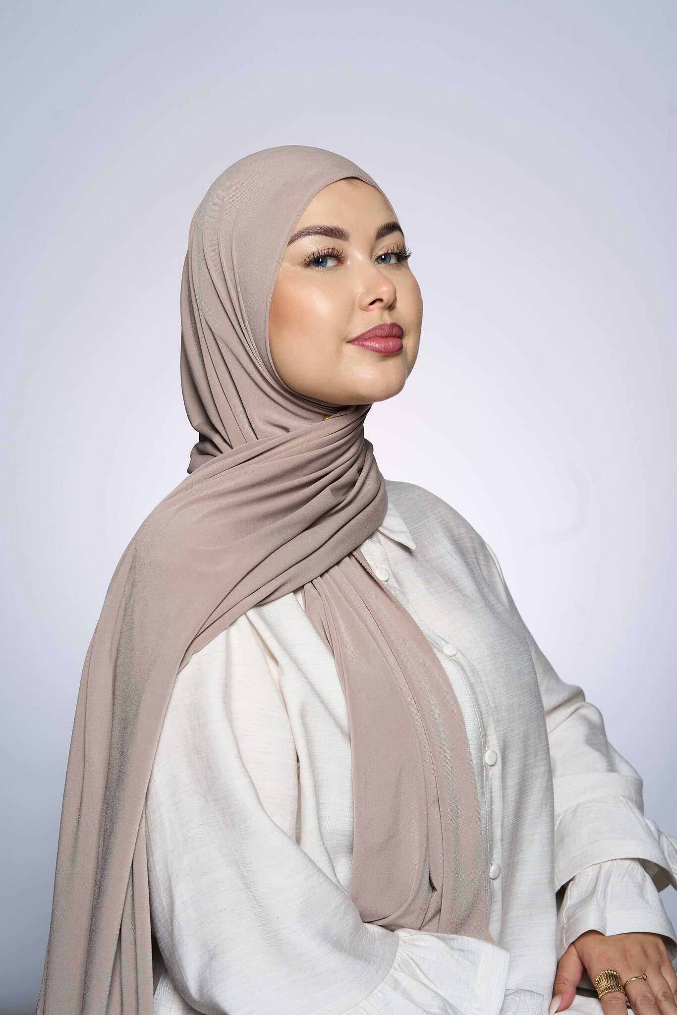 Premium Jersey Hijab Fin -  Light Grape