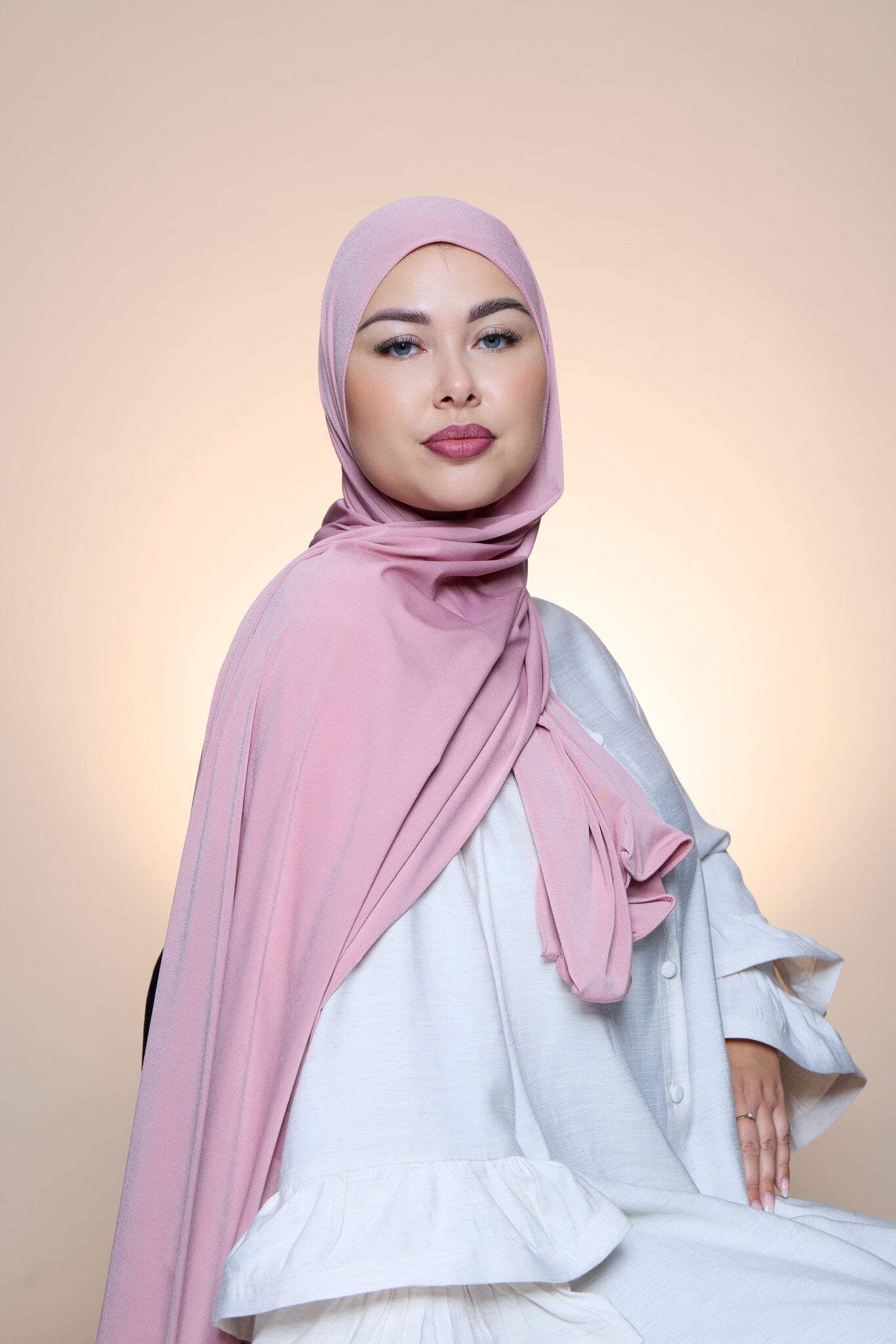 Premium Jersey Hijab Fin -  Paleviolet Pink