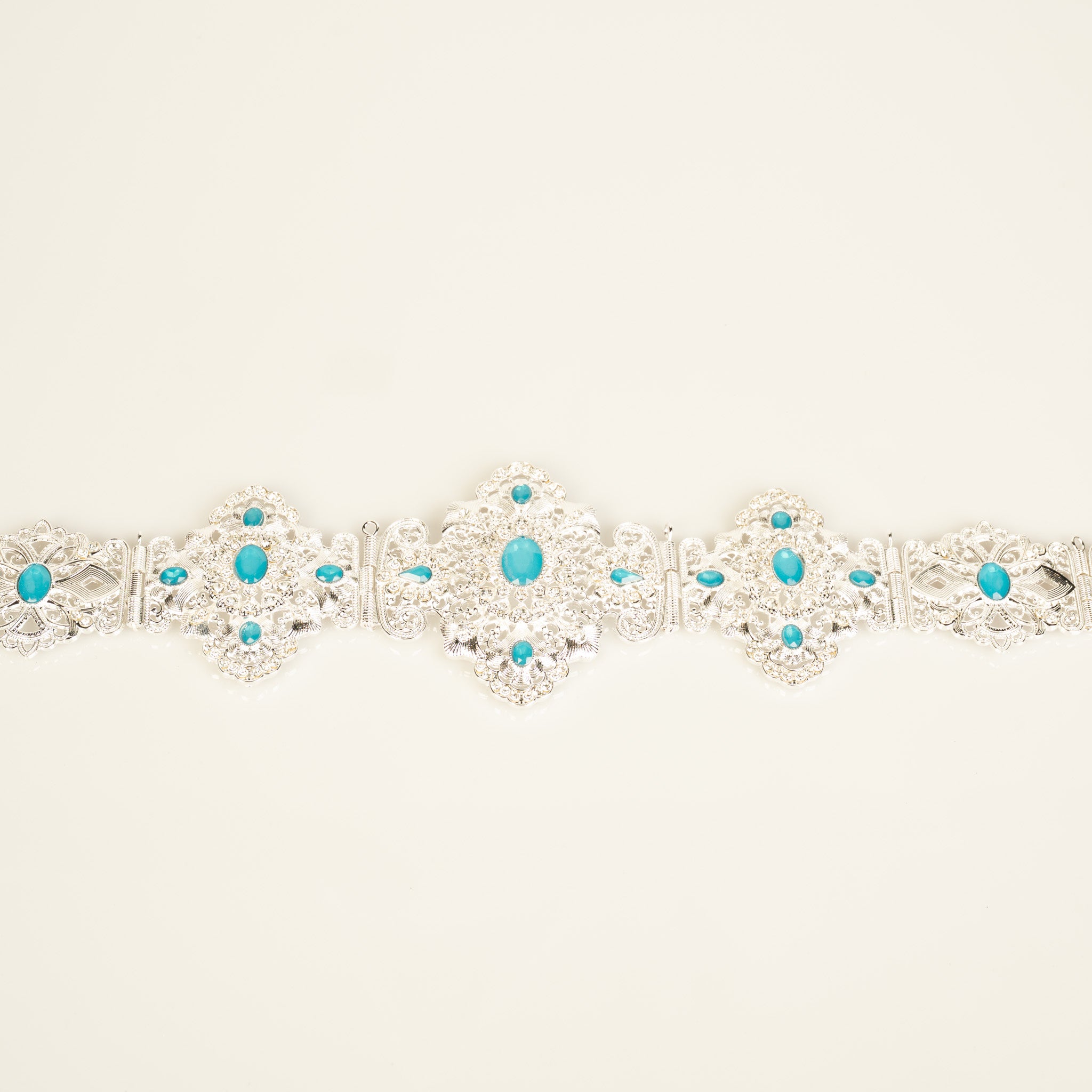 Zen  Silver / Azure blue Belt