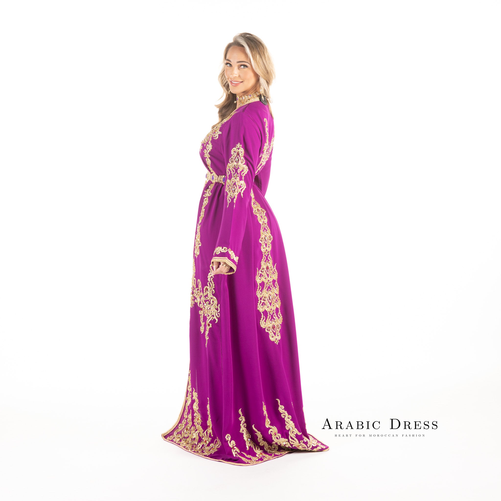 Caftan razane magenta