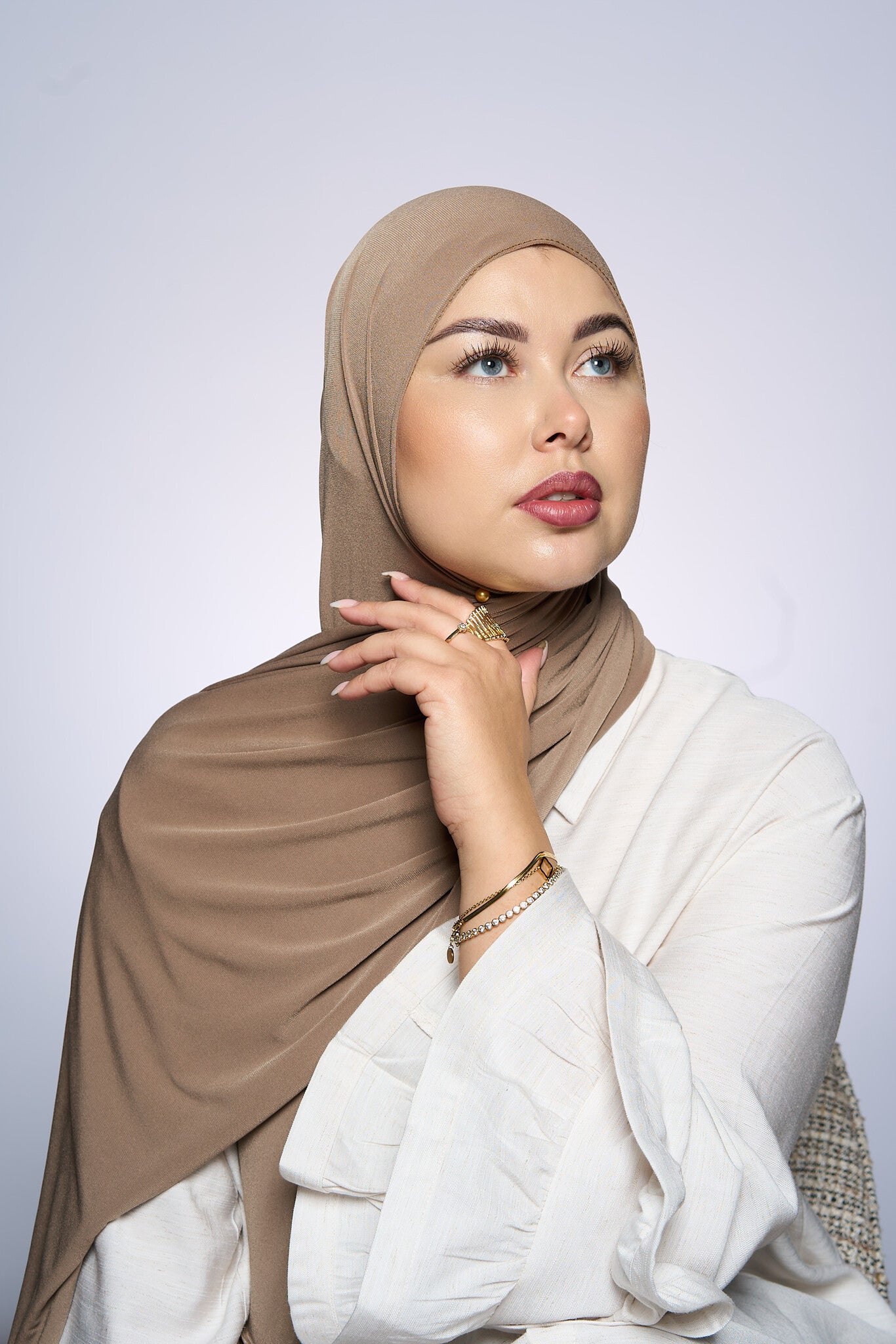 Premium Jersey Hijab Fin -  Koper Roze