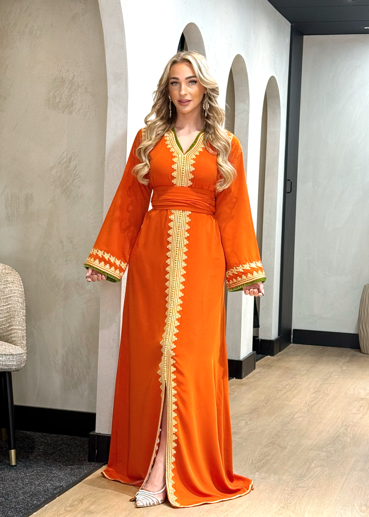 Caftan Razan  Orange-Green