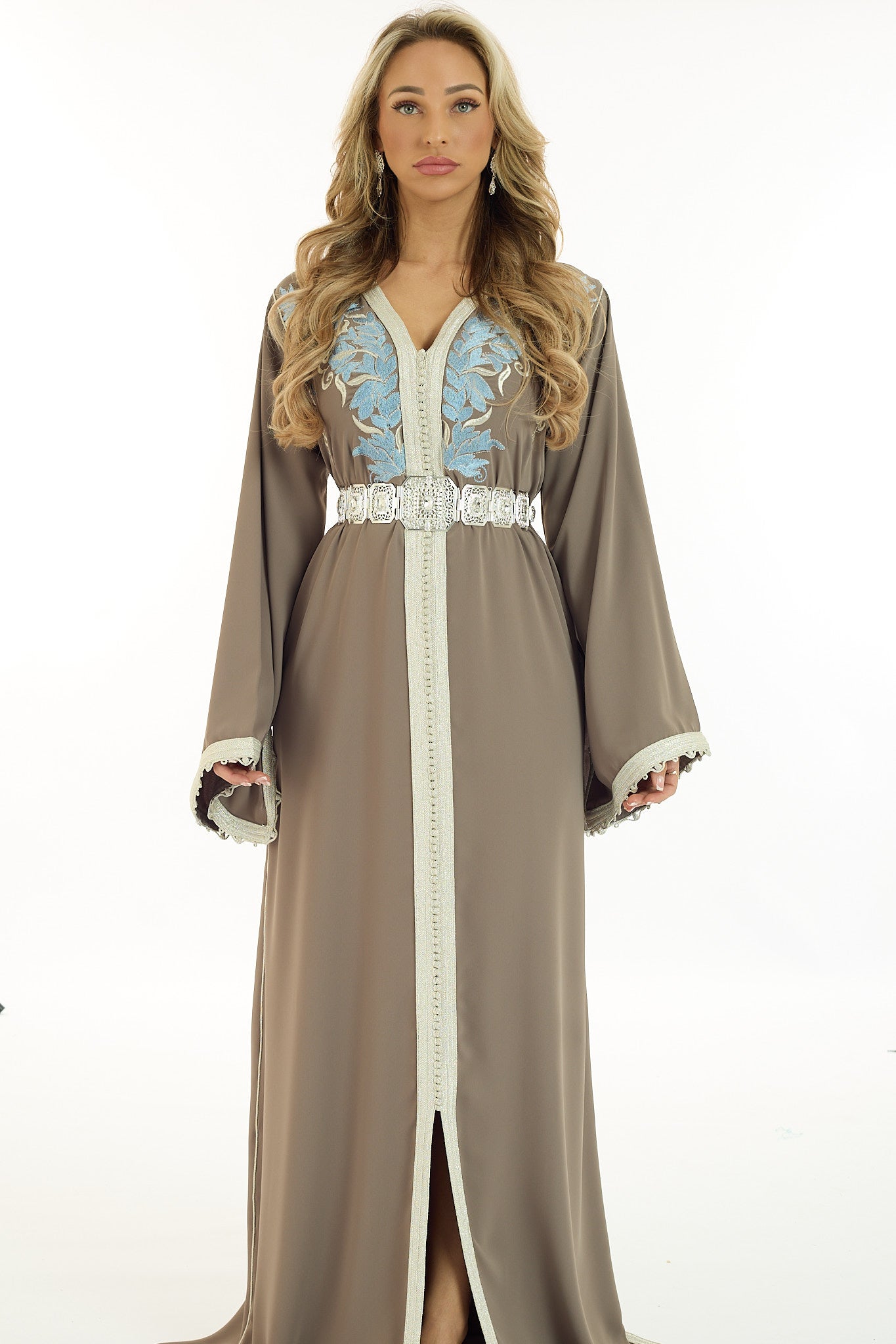 Caftan Oumaima Nude Blue