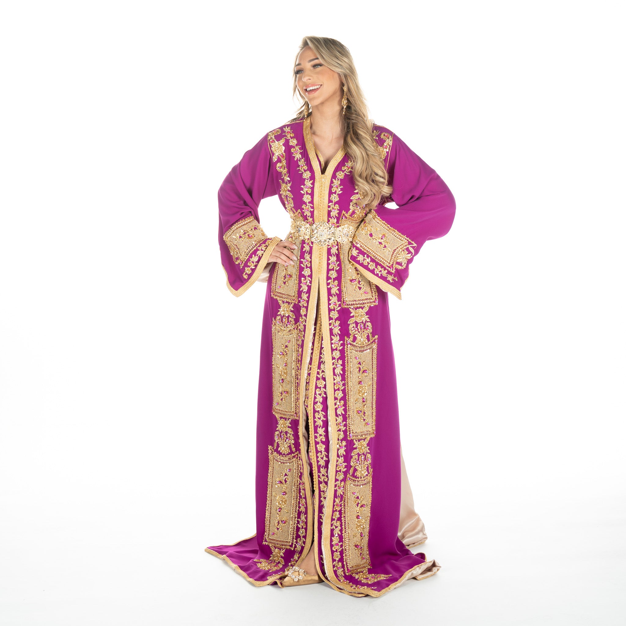 Exclusieve Caftan Levi  Magenta