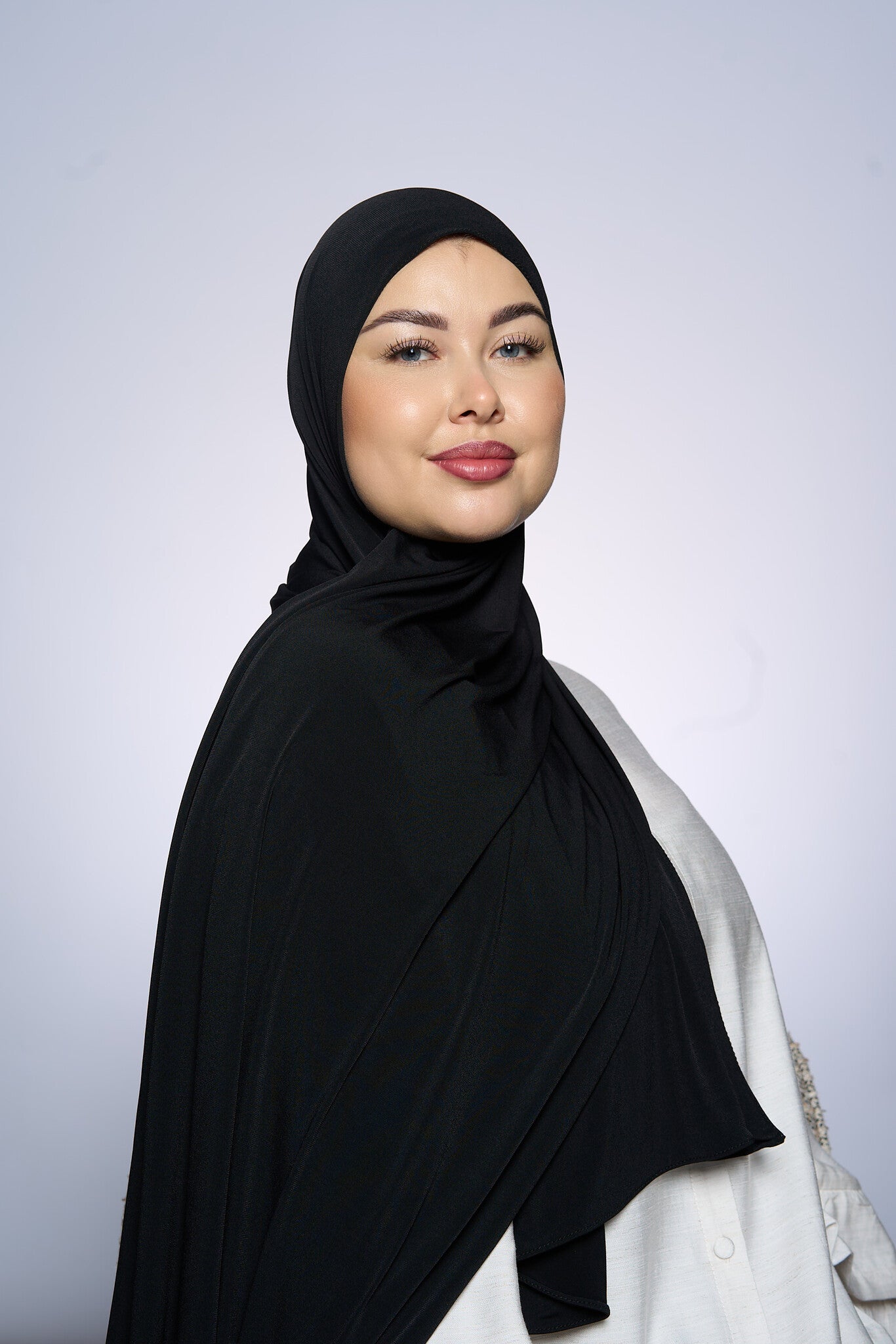Premium Jersey Hijab Fin -  Black