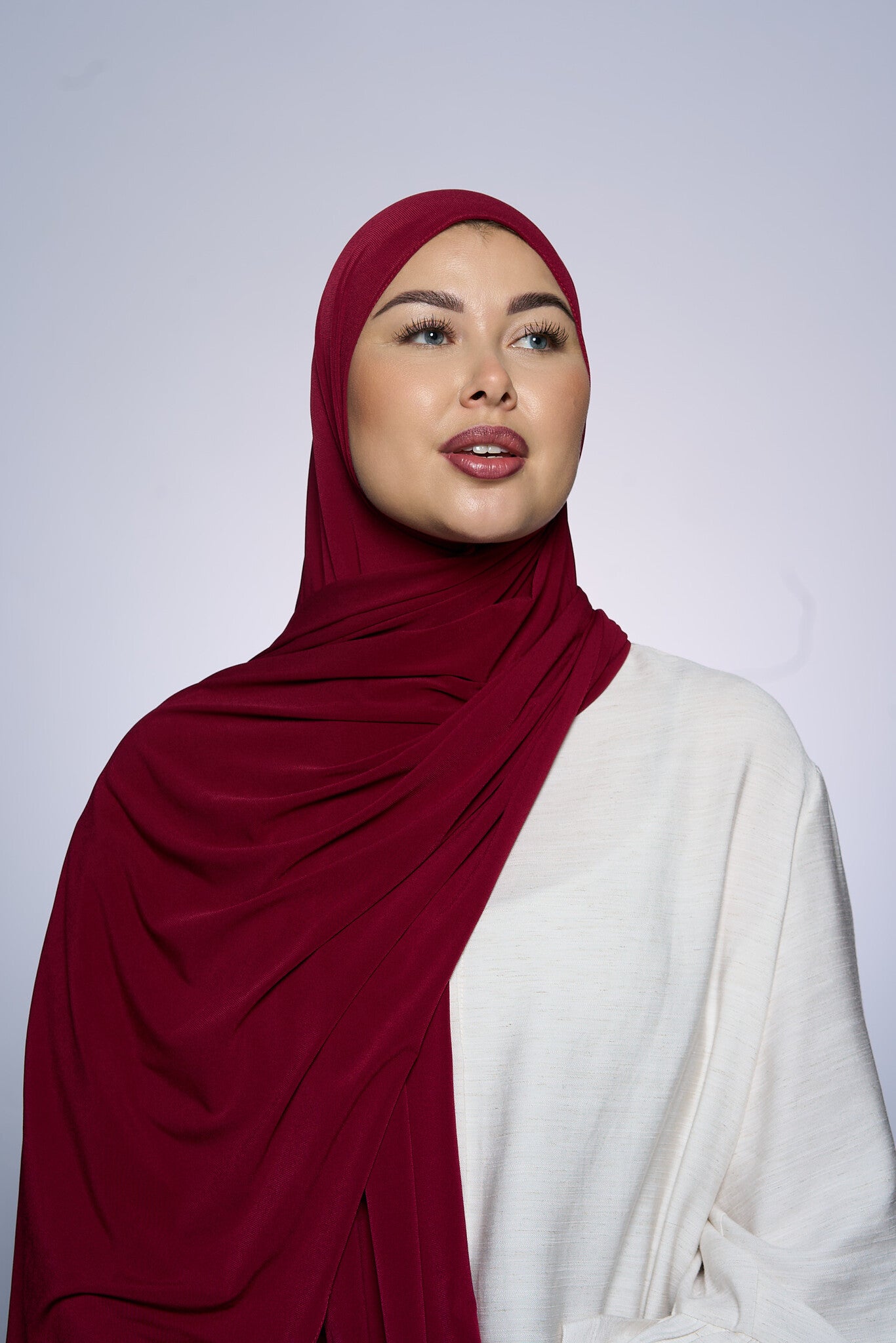 Premium Jersey Hijab Fin -   Bordeaux