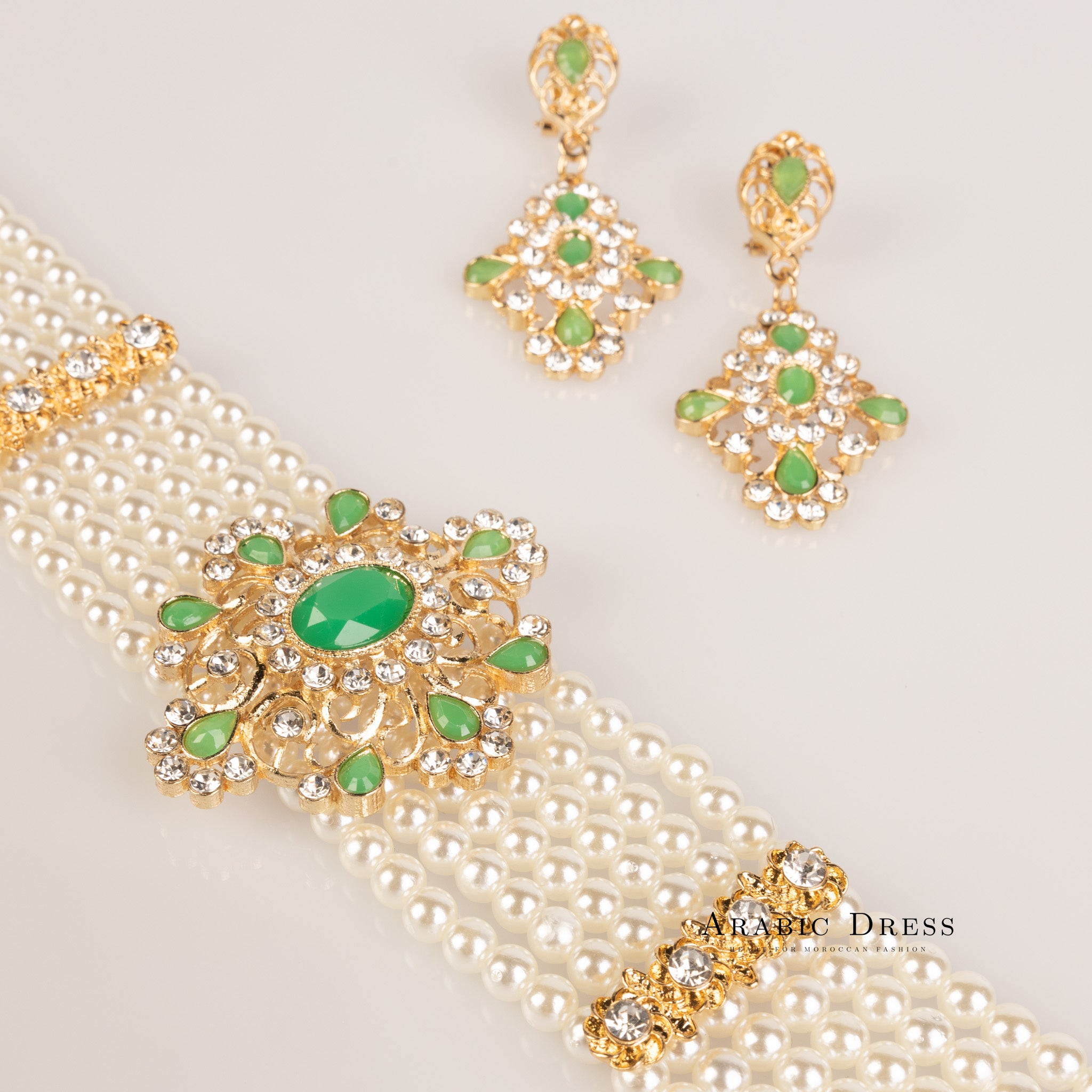 pearl mint  Necklace set muni