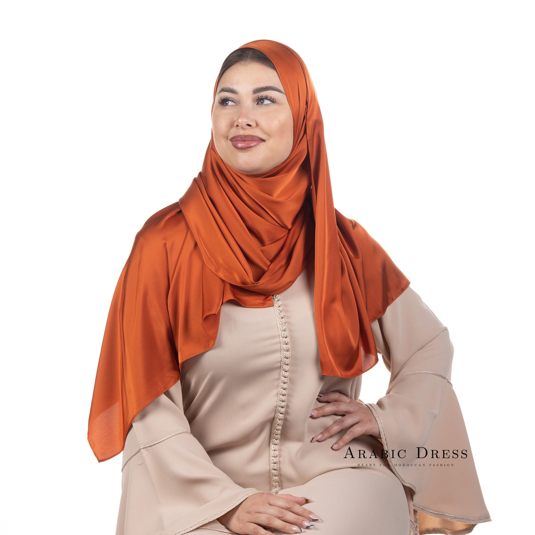Hijab Lussi Satin Orange Red