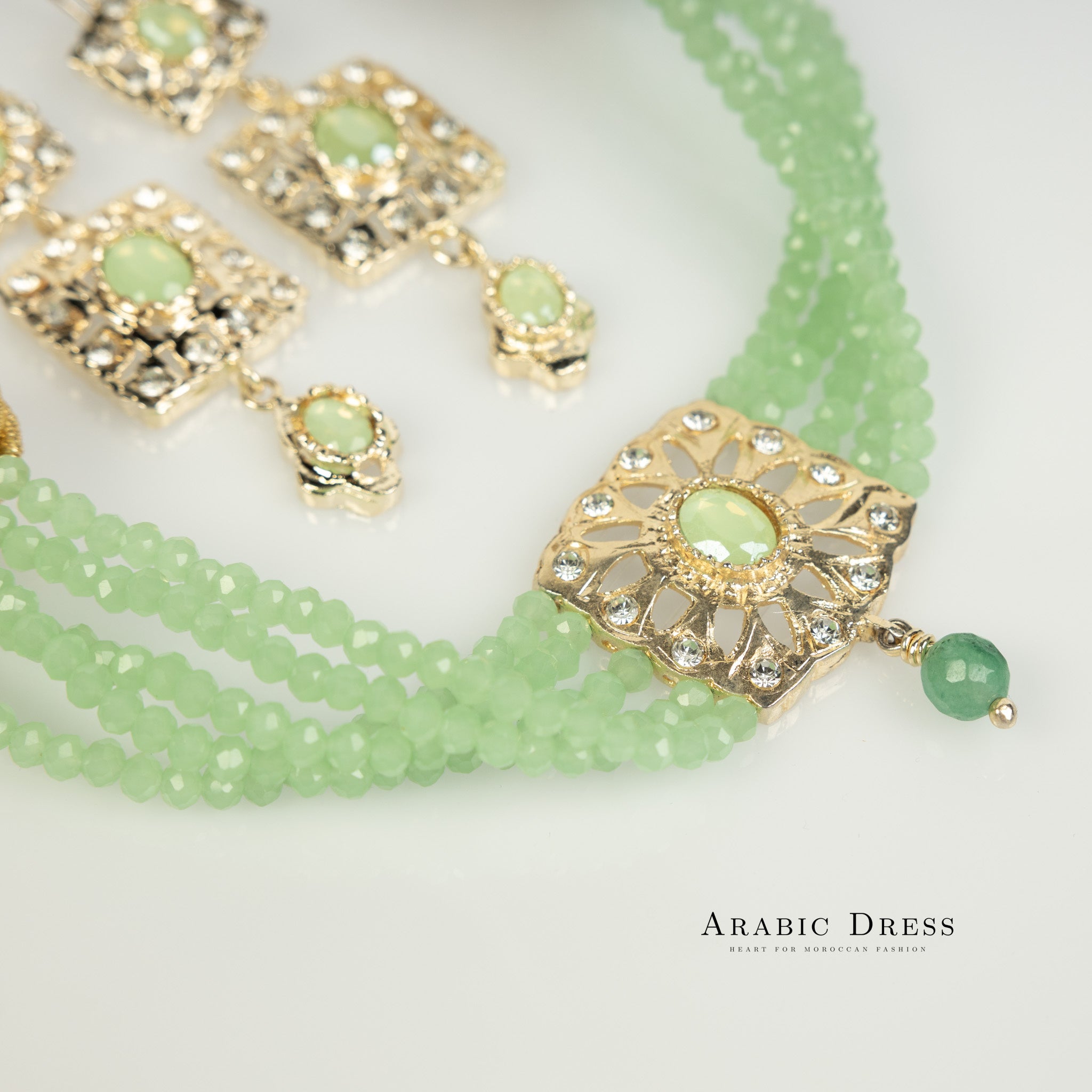 Mint  Green Nifa necklace set