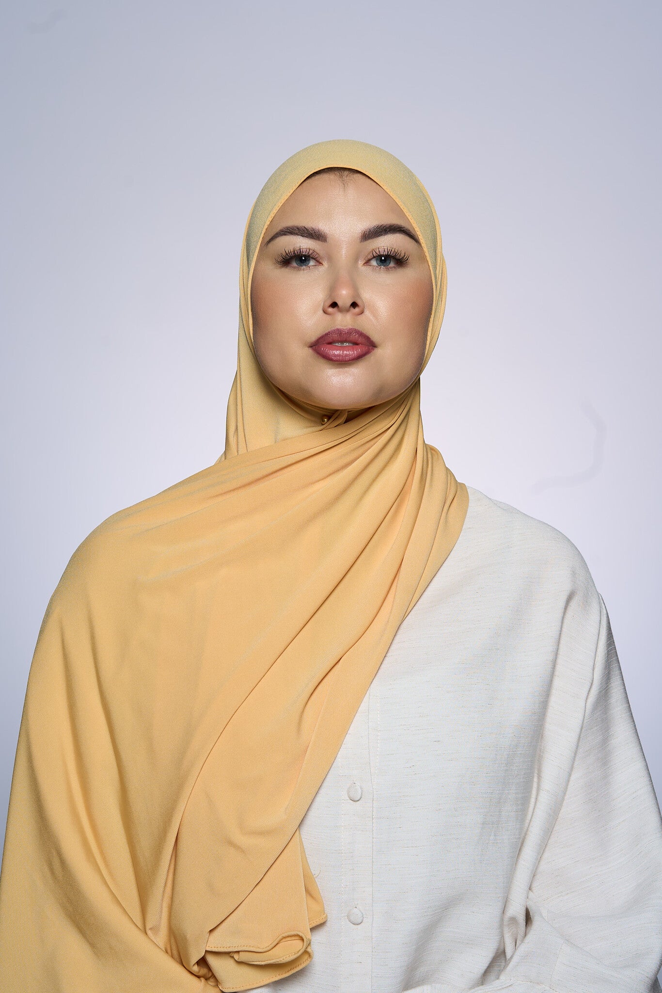 Premium Jersey Hijab Fin - Mellow Yellow