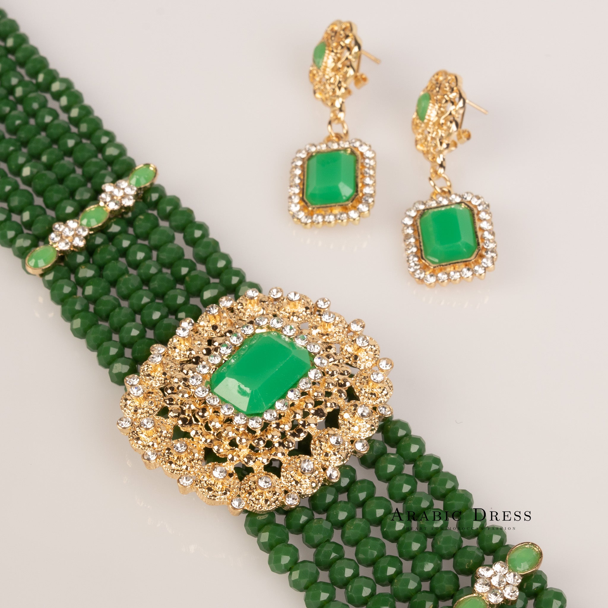 Nono pearl  green necklace set