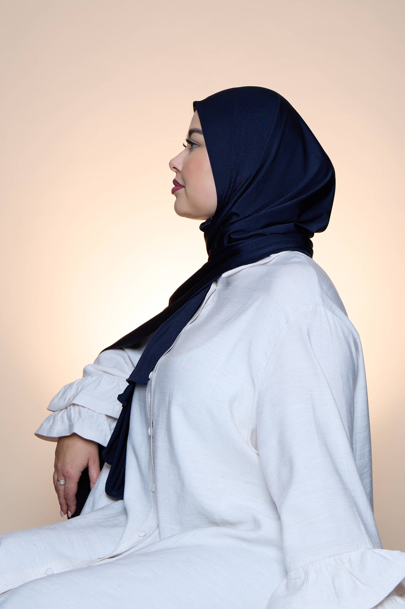 Hijab Premium Satin  Mae Oxfordblue