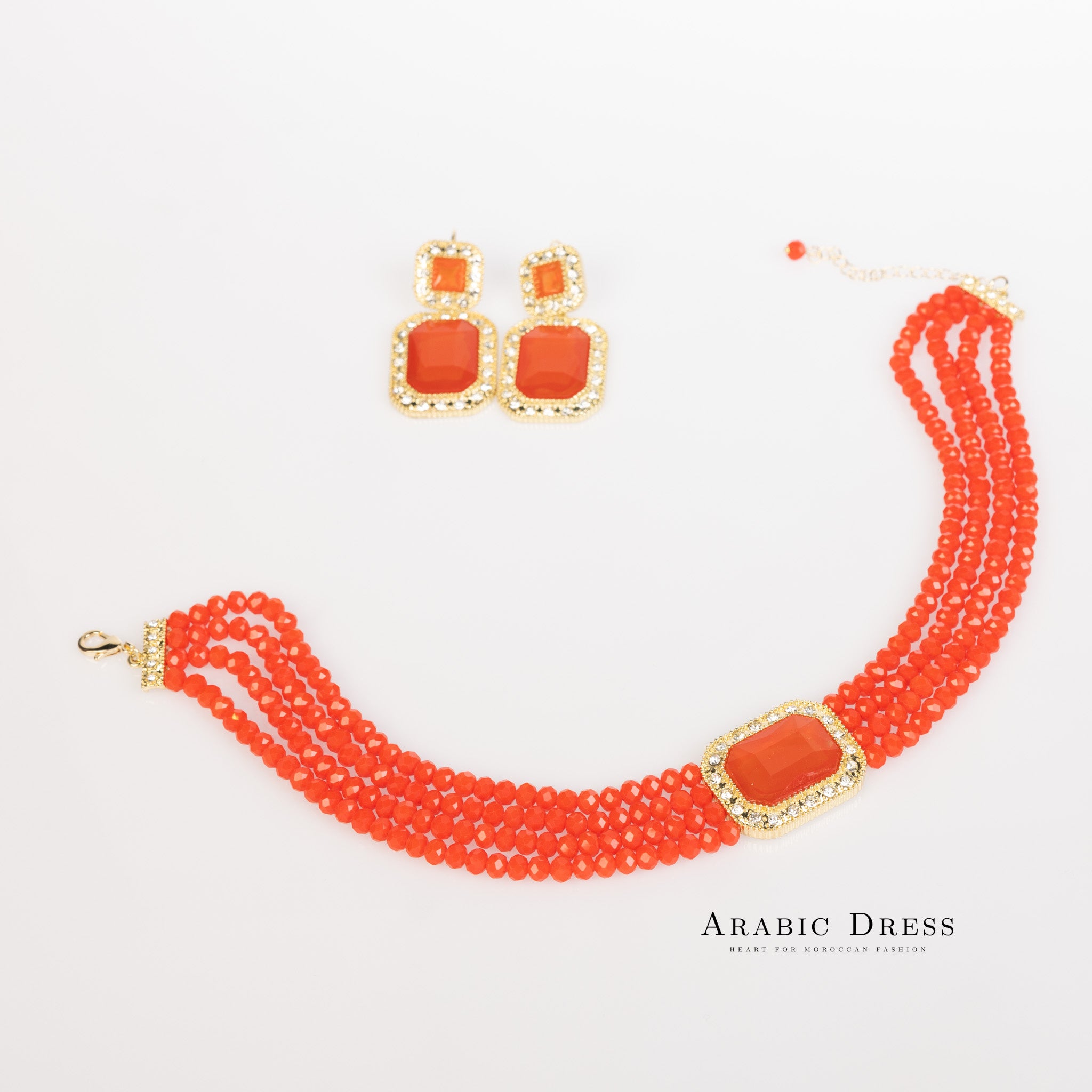 Orange Mi-So Necklace set