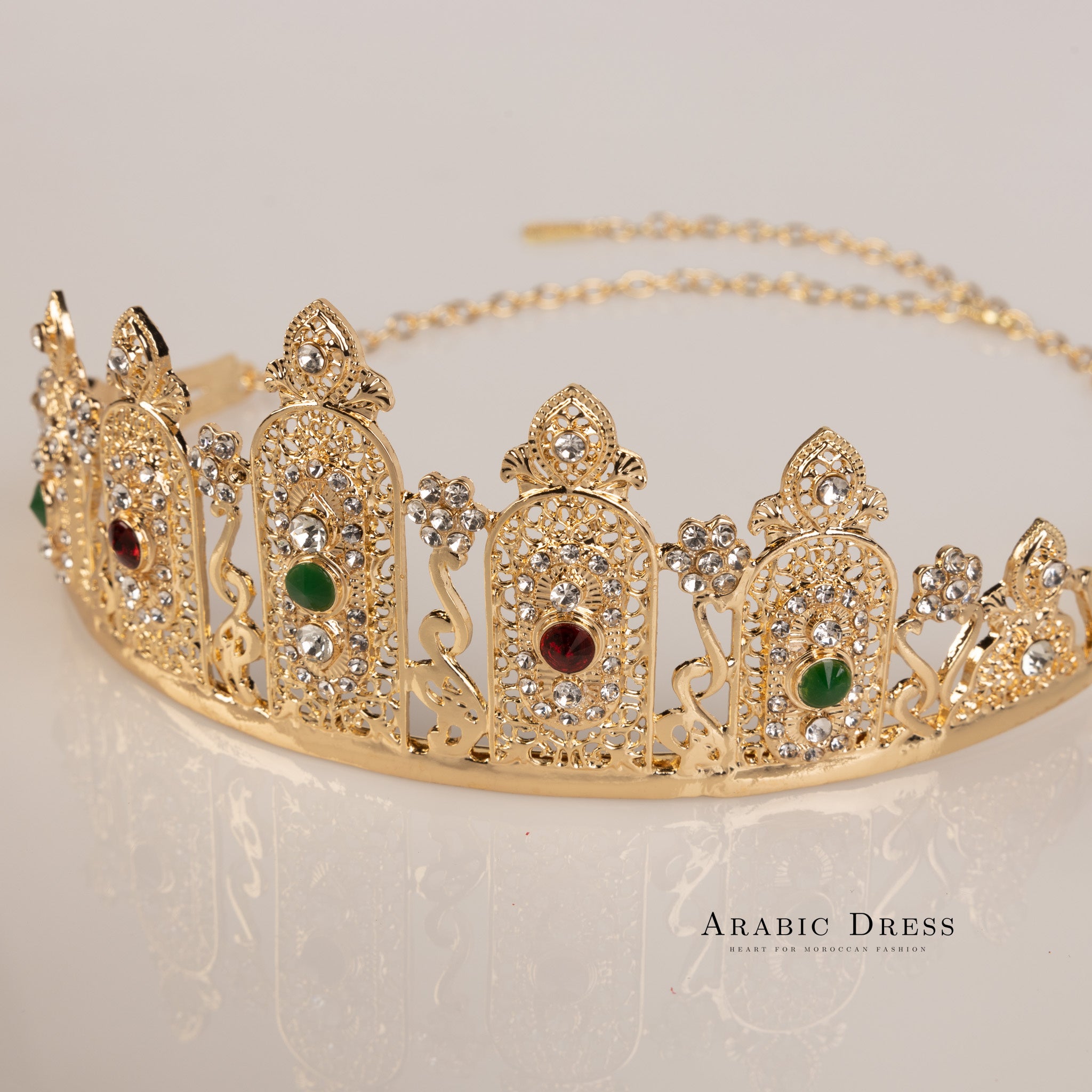 Crown mus green/red  gold