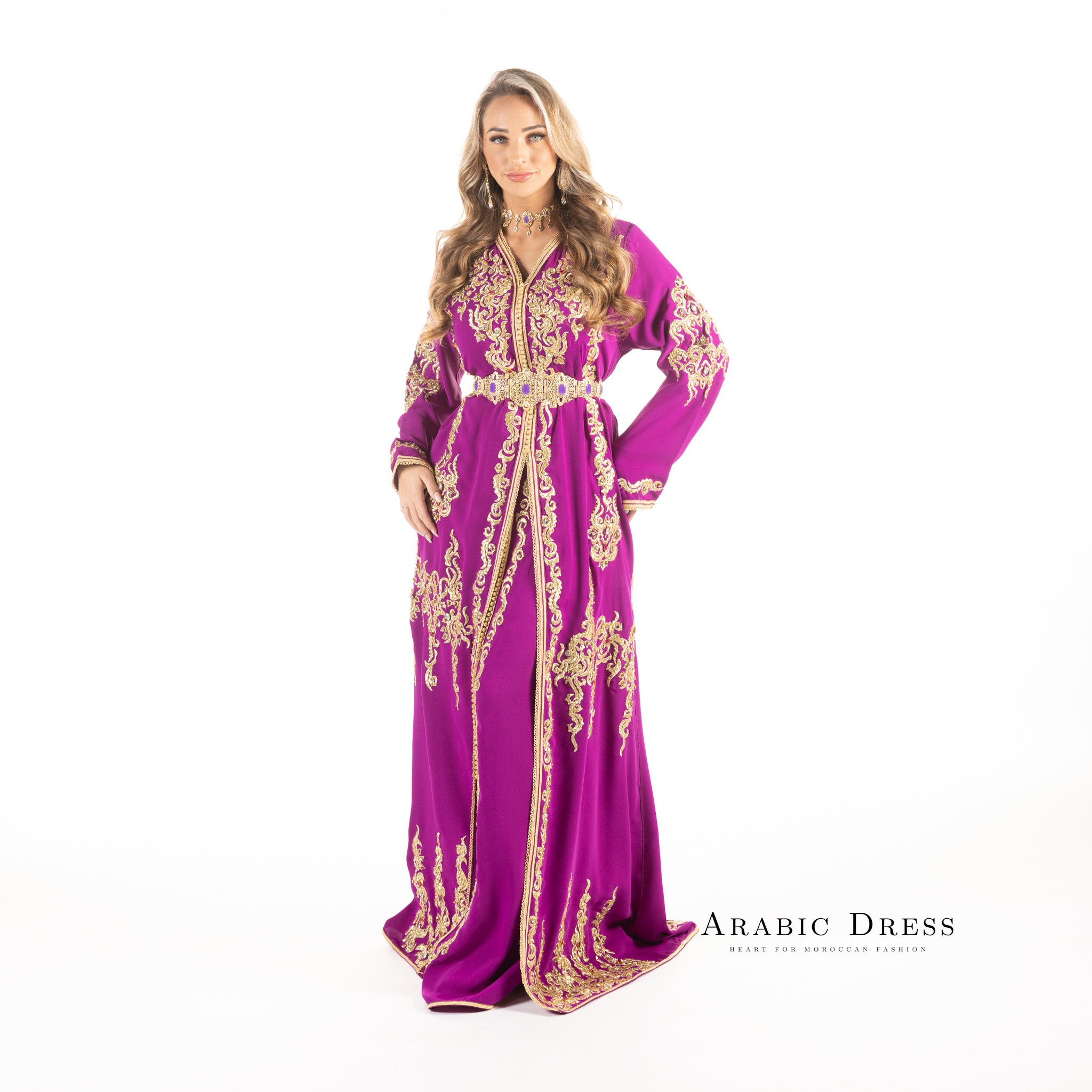 Caftan razane magenta
