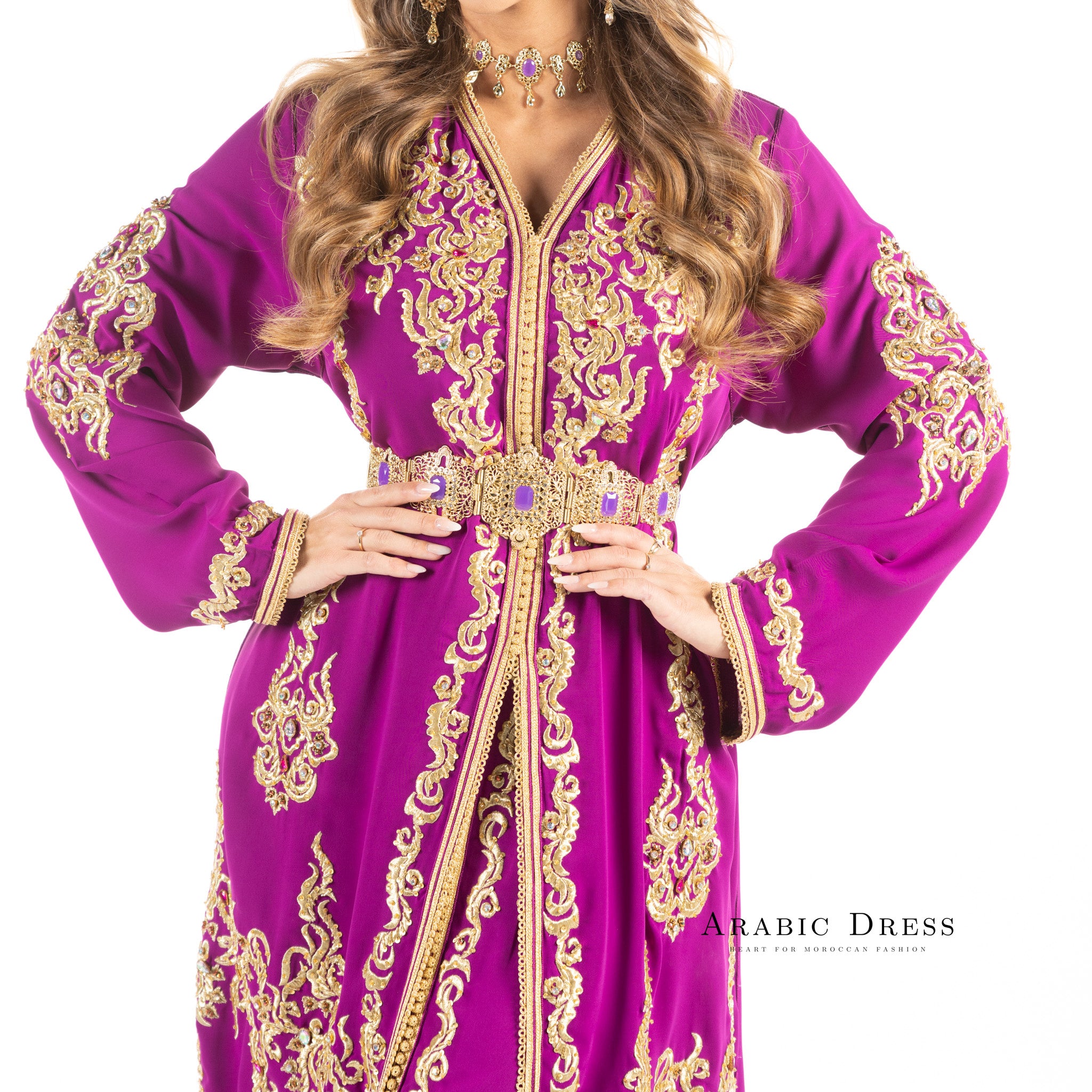 Caftan razane magenta