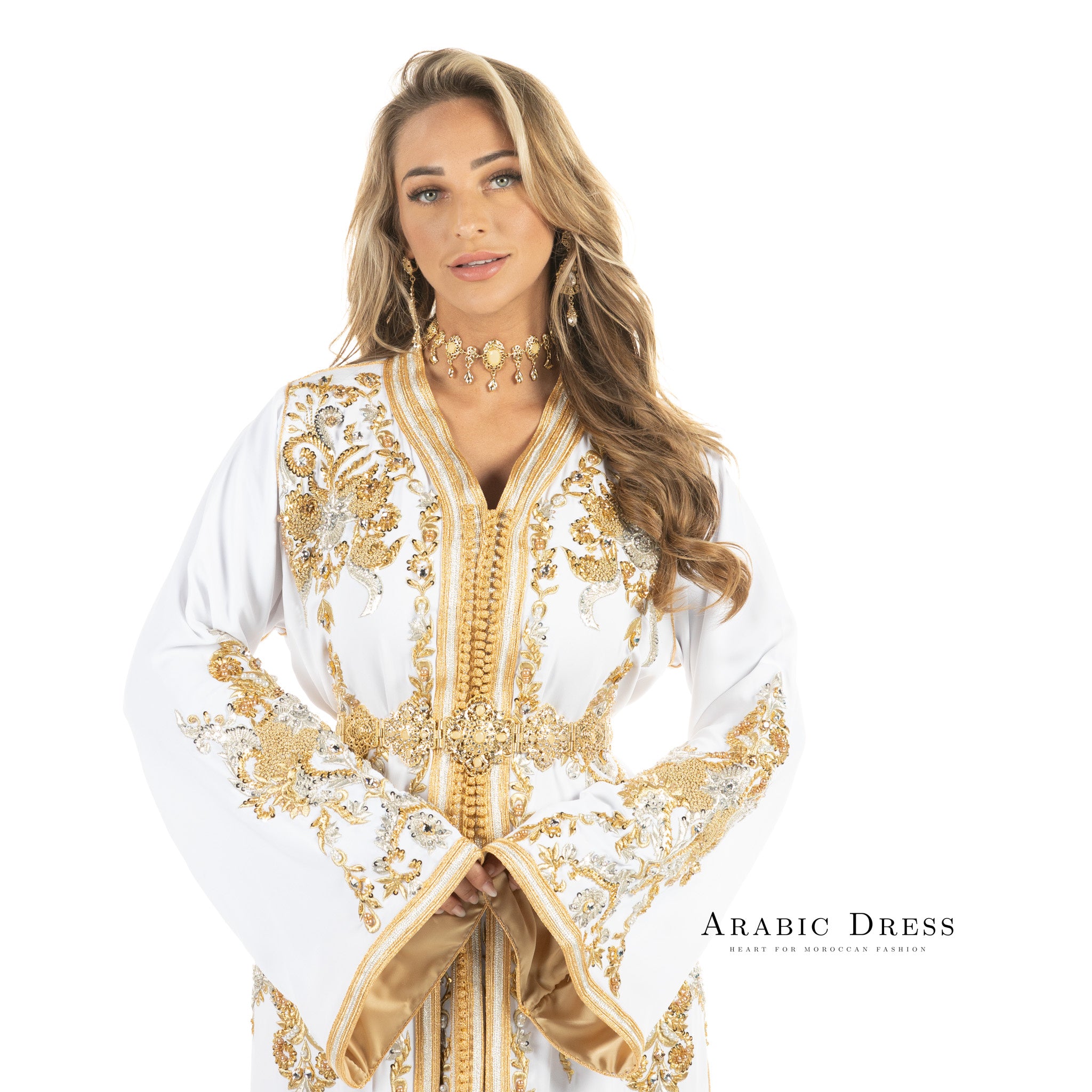 Caftan Nour White/SIlver