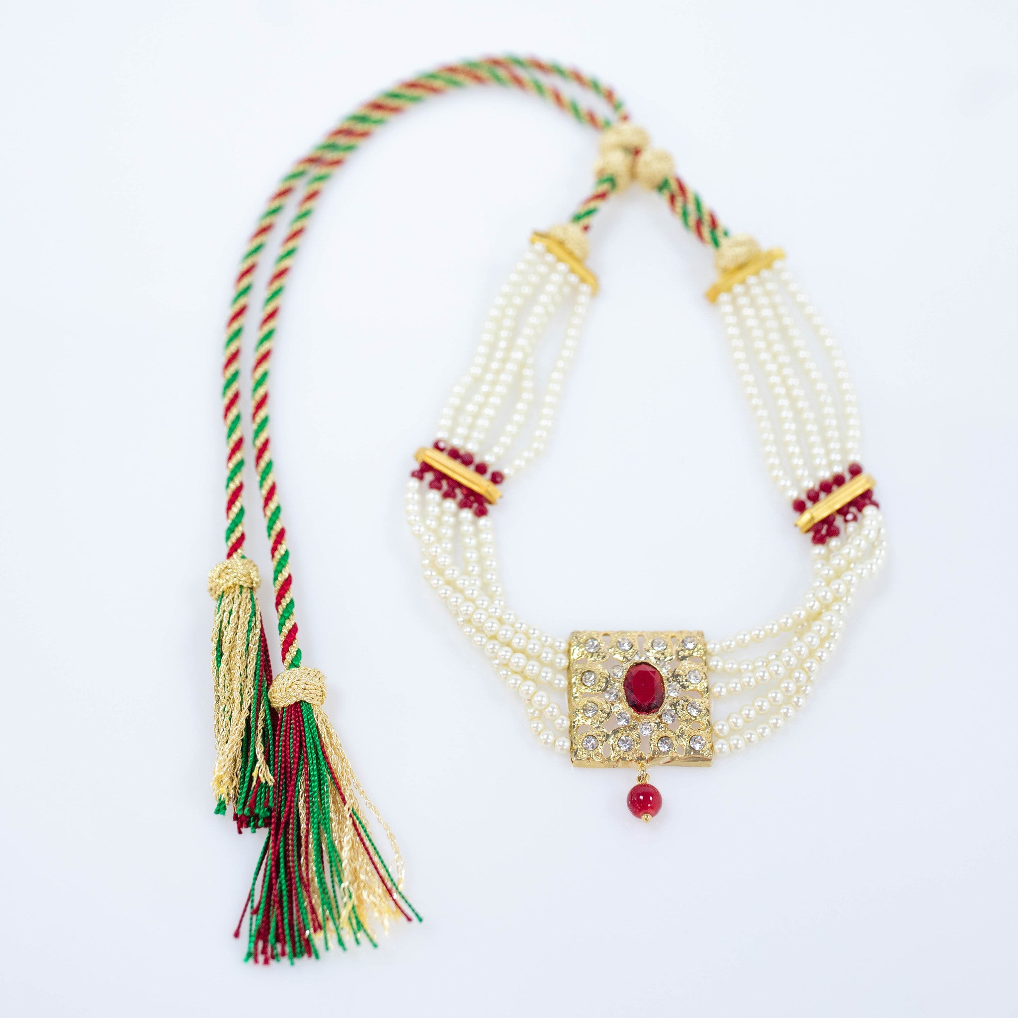 RED WHITE PEARL NECKLACE LIA