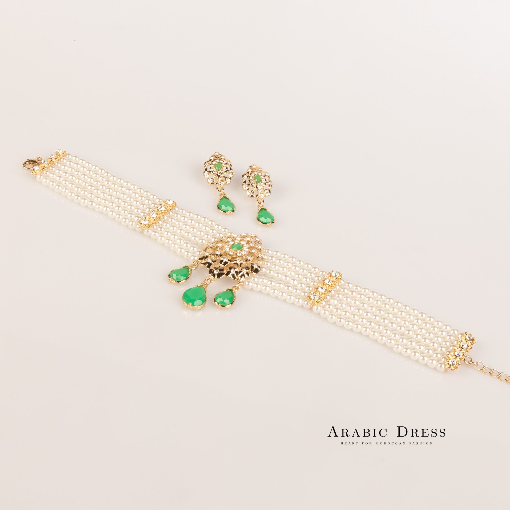 pearl green  Necklace set Yuomi