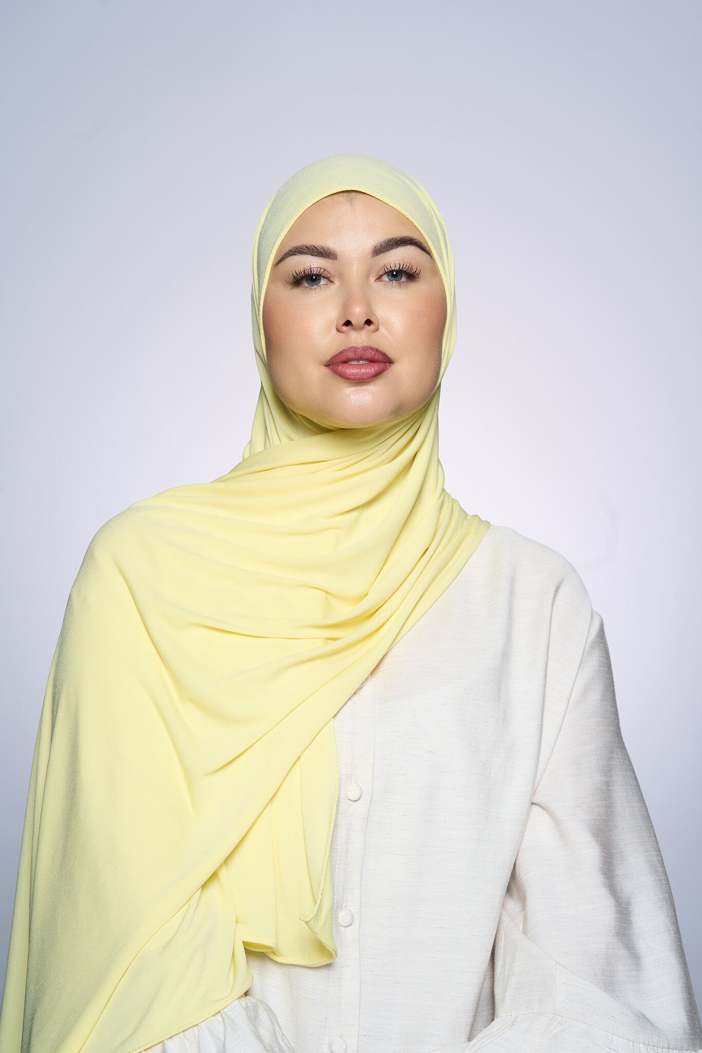 Premium Jersey Hijab Fin - Butter Yellow